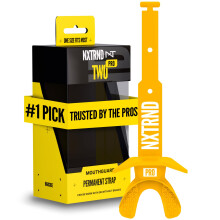 Nxtrnd Two Pro Football Bouclier Buccal, Sangle Permanente, Adulte & Jeune (Jaune)