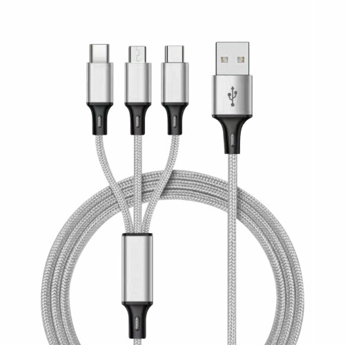 TanChengg USB-C snabbladdningskabel 3,6 m 3-i-1
