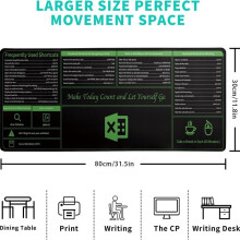 Muismat Office-sneltoetsen Word Excel PowerPoint XXL