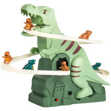 Dinosaur Chase Track Toy with Stairs, Music and Puzzle for