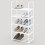 Metal Shoe Rack 3-Tier Black Stackable Narrow 6