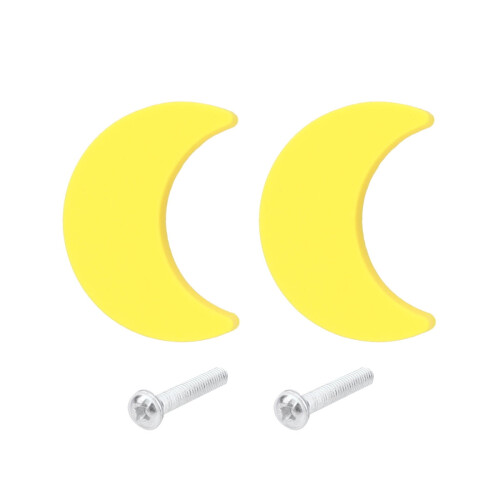 Cartoon Moon Cabinet Pull Knob Yellow 2 pcs 2