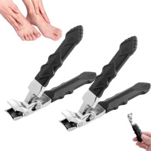 Tagliaunghie per piedi ultra affilato in acciaio inossidabile - Tagliaunghie di grandi dimensioni con meccanismo a leva di precisione