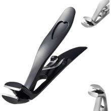 Tagliaunghie professionale a ganasce larghe per unghie spesse - Tagliaunghie ergonomico in acciaio inossidabile con raccoglitore integr