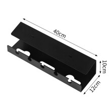 Bandeja organizadora de cables para debajo del escritorio, plástico resistente, 40 x 12 x 10 cm, fácil instalación con adhesivo/tornillos, para