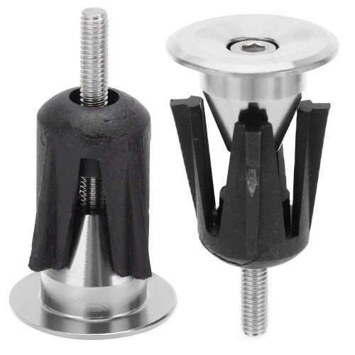 DSH fietsstuur eindkap zilver 2 stuks 2