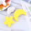 Cartoon Moon Cabinet Pull Knob Yellow 2 pcs 8