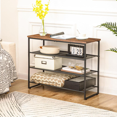 Παπουτσοθήκη 4 επιπέδων Industrial Rustic Brown 12-16 ζευγάρια 1