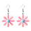 Daisy Flower Øreringe Pink Resin Drop Vedhæng 1