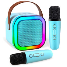 Mini karaoke gép, hordozható Bluetooth hangszóró 2-vel