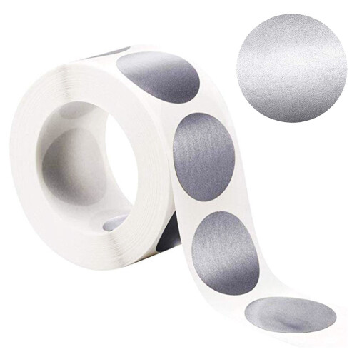 DSH scratch-off stickers round silver 1 inch 300 pcs