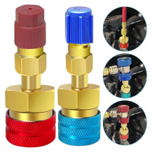 R1234yf AC quick coupler adapter set with high/low manifold