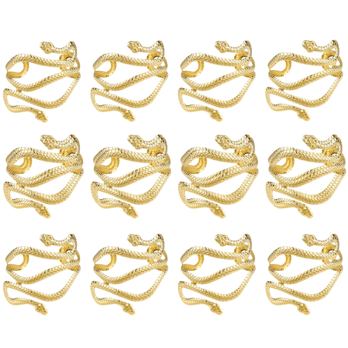 Slange servietringe i metal, dyrestil, 12 stk. 1