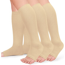 Compression Socks Open Toe 20-30 mmHg 3 Pairs