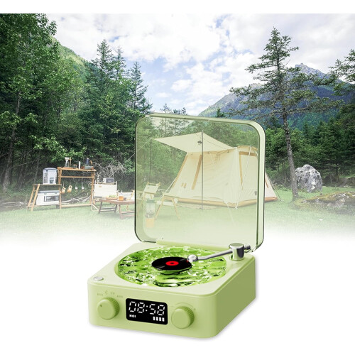 Waves Vinyl Player Caixa de Som Bluetooth Branca 4 Modos
