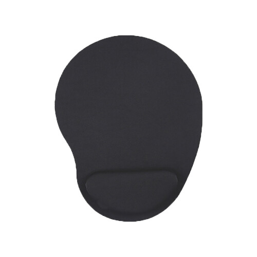 Mousepad de gel com apoio para o pulso e base antiderrapante.