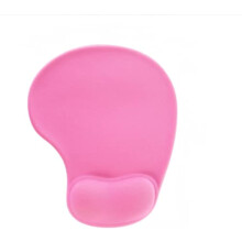 Ergonomische gamingmuismat met gel polssteun, roze