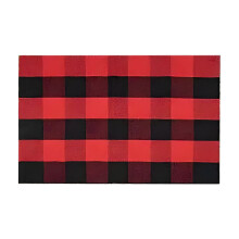 Plaid Rug Black White Check Outdoor Entry Mat 15.7x23.6 in