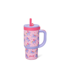 Tasse Ello Oasis 14oz en Acier Inoxydable avec Poignée & Paille Rétractable, 100% Étanche
