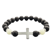 Volcanic stone luminous cross bracelet 19 pcs