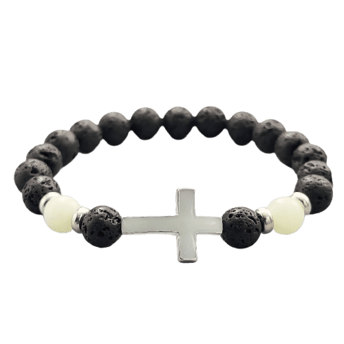 Volcanic stone luminous cross bracelet 19 pcs