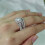 Geometry Rhinestone Engagement Ring Silver 3-Piece Set 6
