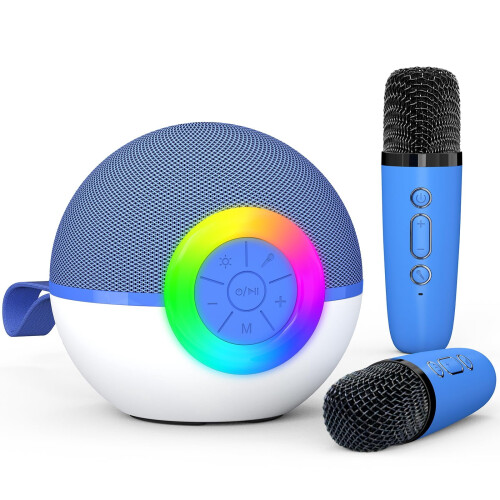 Microfone de karaokê Bluetooth com alto-falante portátil e 2