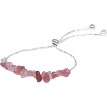 Armbanden met onregelmatig gevormde kristallen en natuurlijke steentjes voor dames en heren, verstelbare zilverkleurige schakelarmband,