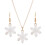 Conjunto de brincos e colar com flocos de neve natalinos 1