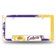 Rico Industries NBA Los Angeles Lakers Tie Dye 12" x 6" Chrome Auto Kentekenplaat Frame