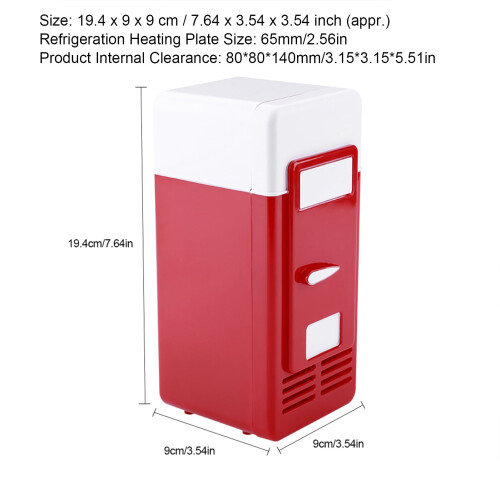 Mini USB fridge for skincare and drinks, portable 12V 1