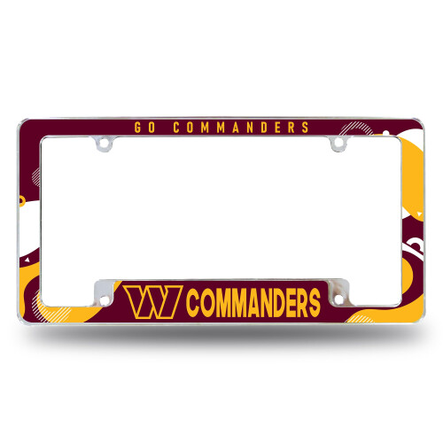 Rico Industries NFL Washington Commanders Golf 12" x 6" Chrome Autolabel Frame