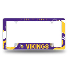 Rico Industries NFL Voetbal Minnesota Vikings Wave 12" x 6" Chroom Autolijst Frame