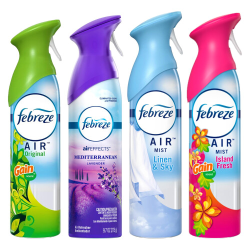 Febreze Febreze Lufterfrischer Geruchsentferner Spray, Verschiedene Düfte, 4er Pack