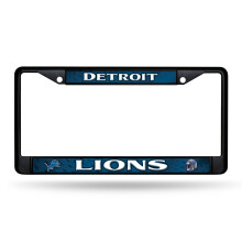 Rico Industries NFL Voetbal Detroit Lions Zwart Chroom Frame met Decals 12" x 6" Auto Accessoire