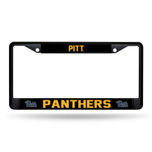Rico Industries NCAA Pitt Panthers Zwart Chroom Frame met Decals 12" x 6" Auto Accessoire