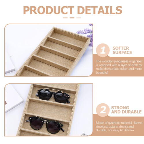 Træ solbrille organizer display bakke 1