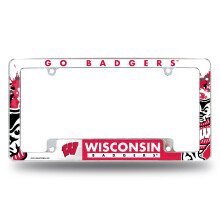 Rico Industries NCAA Wisconsin Badgers 12" x 6" Chroom Auto Kentekenplaat Frame