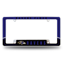 Rico Industries NFL Voetbal Baltimore Ravens Twee-Tinten 12" x 6" Chroom Autolijst