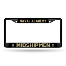 Rico Industries NCAA Naval Academy Midshipmen Zwart Chroom Frame 12" x 6" Auto Accessoire