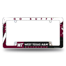 Rico Industries NCAA West Texas A&m Buffalos 12" x 6" Chrome Auto Kentekenplaat Frame