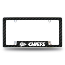 Rico Industries NFL Kansas City Chiefs Carbon Fiber 30 cm x 15 cm Chrome Auto Nummerplaat Frame
