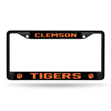 Rico Industries NCAA Clemson Tigers Zwarte Chroomlijst met Ingesloten Drukken 12" x 6" Auto Accessoire