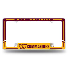 Rico Industries NFL Voetbal Washington Commanders Two-Tone 12" x 6" Chroom Kentekenplaat Frame