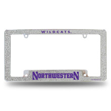 Rico Industries NCAA Northwestern Wildcats Zilveren Chrome Auto Bling Kentekenplaats Frame