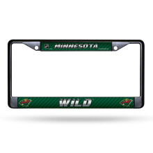 Rico Industries NHL Minnesota Wild Zwart Chrome Frame met Invoegen 12" x 6" Auto Accessoire