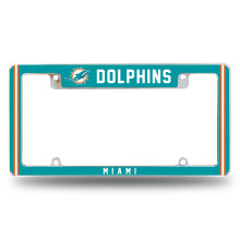 Rico Industries NFL Miami Dolphins 12" x 6" Chrome Auto Kentekenplaat Frame