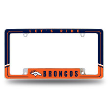 Rico Industries NFL Voetbal Denver Broncos Two-Tone 12" x 6" Chrome Auto Kentekenplaat Houder