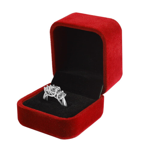Velvet Ring Box Red 1 2 or 5 Pieces 1