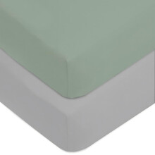American Baby Company 2-Pack Aangepaste Ledikantlakens 28" x 52", 100% Polyester Ultra Zachte Microfiber, Grijs/Groen